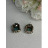 Vintage 925 Sterling Silver Turquoise Earrings Length 0.60 Inch