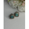 Vintage 925 Sterling Silver Turquoise Earrings Length 0.60 Inch