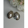 VINTAGE 925 STERLING SILVER MABE PEARL EARRINGS LENGTH 1.15 INCH