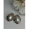 VINTAGE 925 STERLING SILVER MABE PEARL EARRINGS LENGTH 1.15 INCH