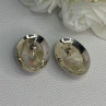 Vintage 925 Sterling Silver Mabe Pearl Earrings Length 1.15 Inch