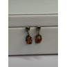 925 Sterling Silver Amber Earrings Length 0.85 Inch