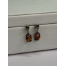 925 Sterling Silver Amber Earrings Length 0.85 Inch