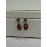 925 Sterling Silver Amber Earrings Length 0.85 Inch