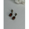 925 Sterling Silver Amber Earrings Length 0.85 Inch