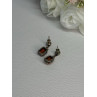 925 Sterling Silver Amber Earrings Length 0.85 Inch