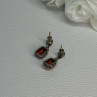 925 Sterling Silver Amber Earrings Length 0.85 Inch