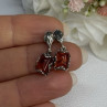925 Sterling Silver Amber Earrings Length 0.85 Inch