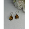 925 Sterling Silver Amber Earrings Length 1.30 Inch