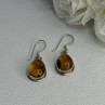 925 Sterling Silver Amber Earrings Length 1.30 Inch