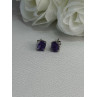 925 Sterling Silver Amethyst Earrings Length 0.27 Inch