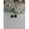 925 Sterling Silver Amethyst Earrings Length 0.27 Inch