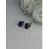 925 Sterling Silver Amethyst Earrings Length 0.27 Inch