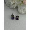 925 Sterling Silver Amethyst Earrings Length 0.27 Inch