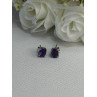 925 Sterling Silver Amethyst Earrings Length 0.27 Inch
