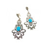 925 Sterling Silver Turquoise & Marcasites Earrings