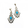 925 Sterling Silver Turquoise & Marcasites Earrings