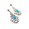 925 Sterling Silver Turquoise & Marcasites Earrings