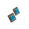 925 Sterling Silver Turquoise & Marcasites Earrings