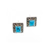 925 Sterling Silver Turquoise & Marcasites Earrings