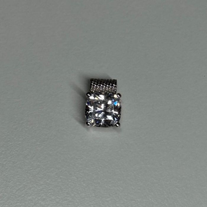 925 Sterling Silver CZ Pendant Length 11 Mm