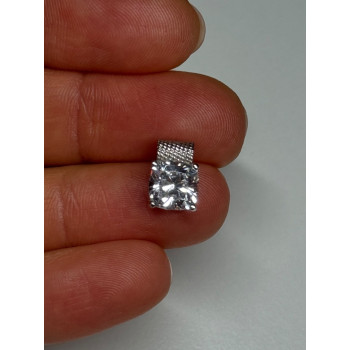 925 Sterling Silver CZ Pendant Length 11 Mm