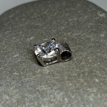 925 Sterling Silver CZ Pendant Length 11 Mm