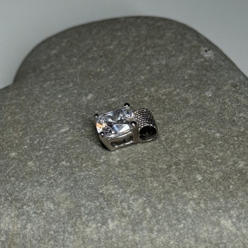 925 Sterling Silver CZ Pendant Length 11 Mm