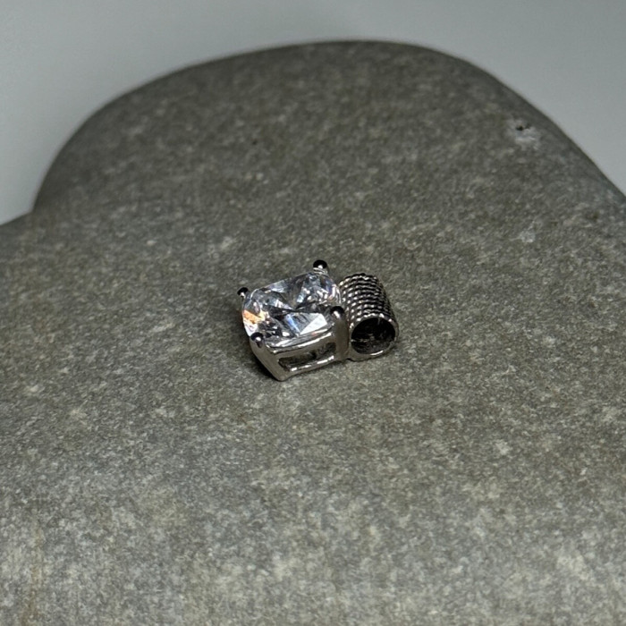 925 Sterling Silver CZ Pendant Length 11 Mm