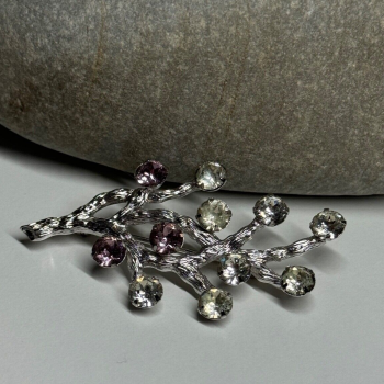 925 Sterling Silver Van Dell Spinel Brooch