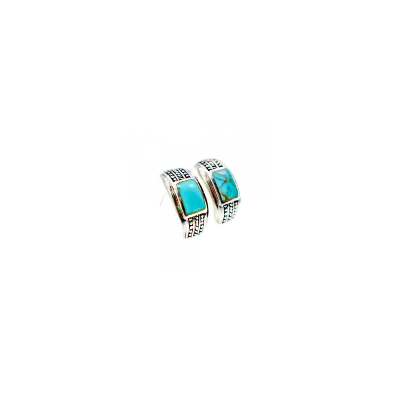 Vintage 925 Sterling Silver Turquoise Earrings