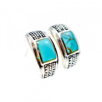 Vintage 925 Sterling Silver Turquoise Earrings