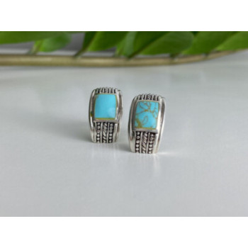 Vintage 925 Sterling Silver Turquoise Earrings