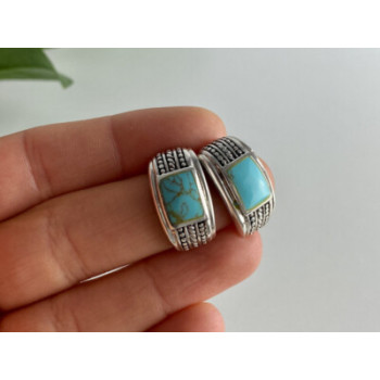 Vintage 925 Sterling Silver Turquoise Earrings