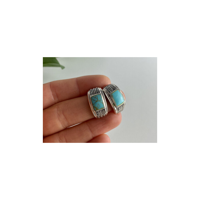 Vintage 925 Sterling Silver Turquoise Earrings