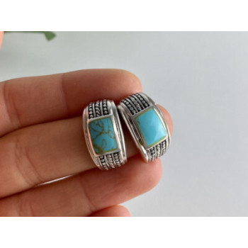 Vintage 925 Sterling Silver Turquoise Earrings