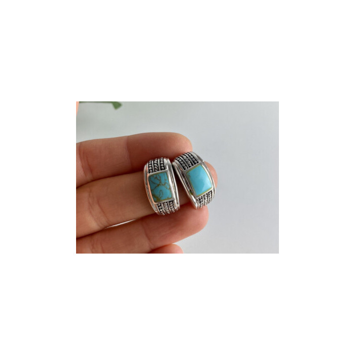 Vintage 925 Sterling Silver Turquoise Earrings