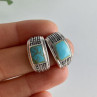 Vintage 925 Sterling Silver Turquoise Earrings