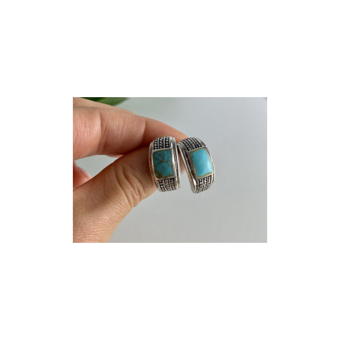 Vintage 925 Sterling Silver Turquoise Earrings