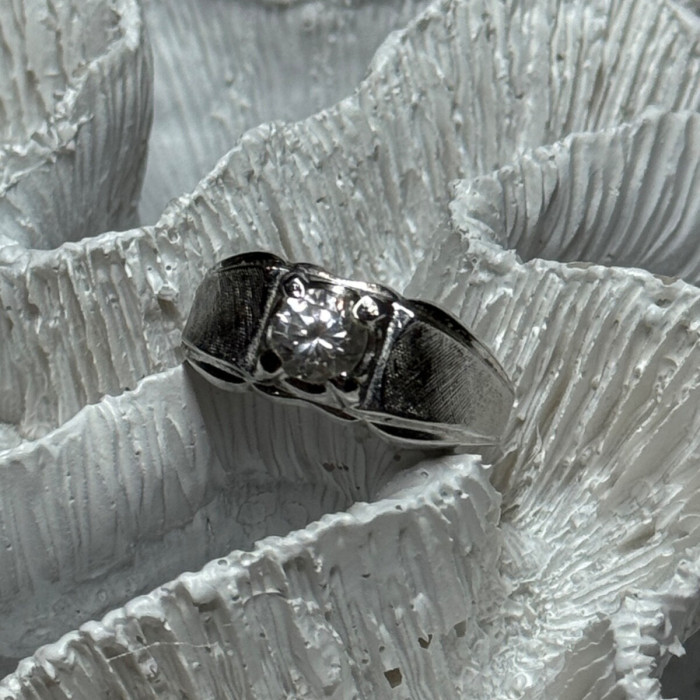 925 Sterling Silver Sapphire Men'S Ring Size 11