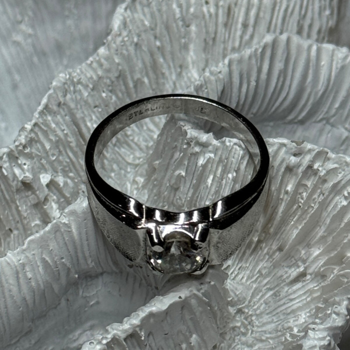 925 Sterling Silver Sapphire Men'S Ring Size 11