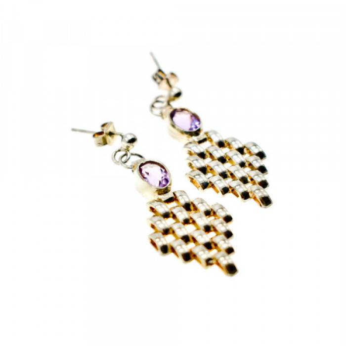 925 Sterling Silver Purple Tourmaline Stud Earrings
