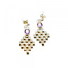 925 Sterling Silver Purple Tourmaline Stud Earrings
