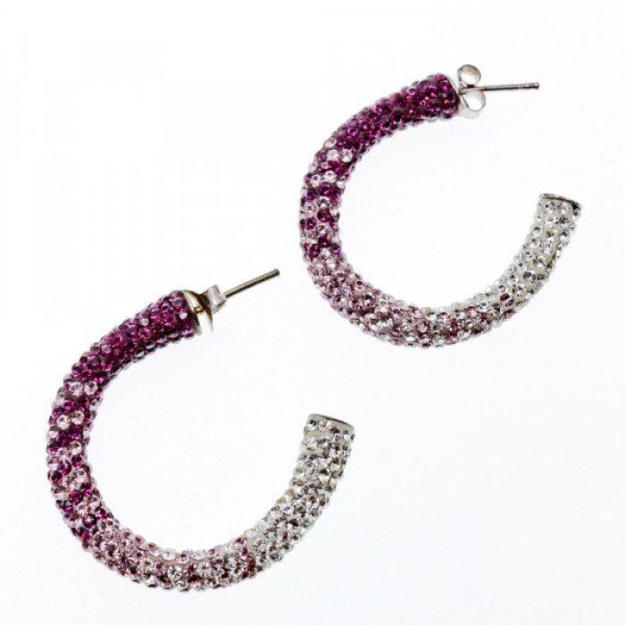 925 Sterling Silver Multicolor CZ Stud Earrings