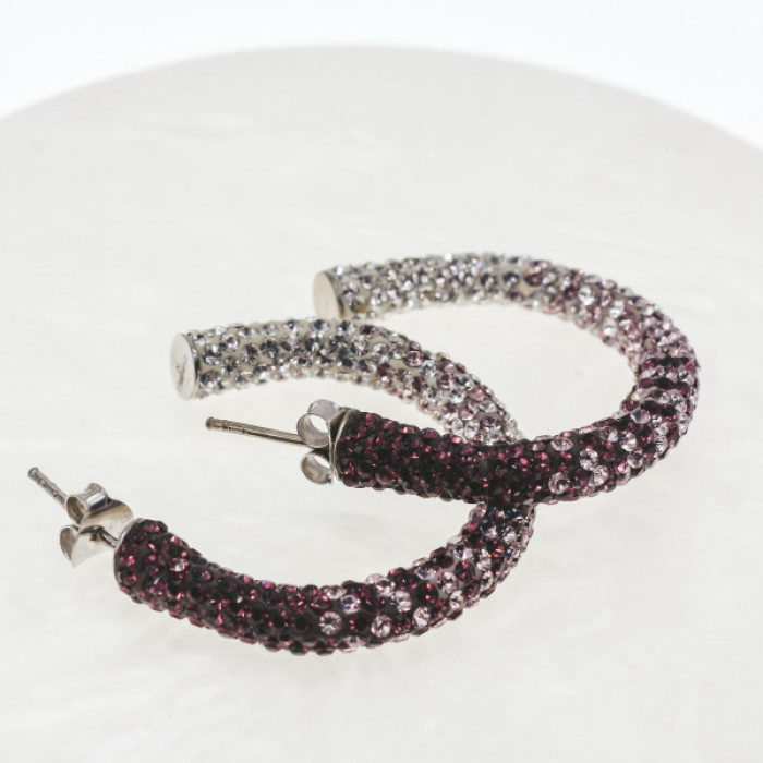 925 Sterling Silver Multicolor CZ Stud Earrings