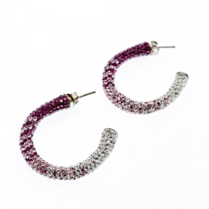 925 Sterling Silver Multicolor CZ Stud Earrings