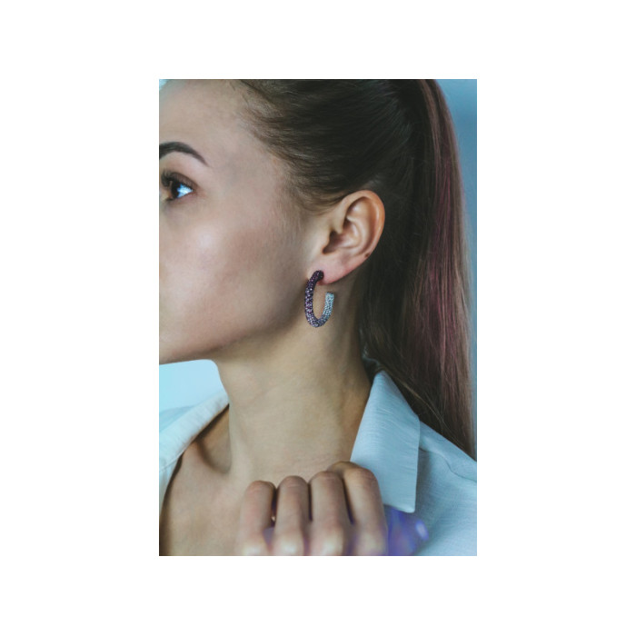 925 STERLING SILVER MULTICOLOR CZ STUD EARRINGS