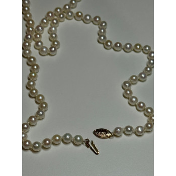 14K YELLOW GOLD FRESHWATER PEARL NECKLACE LENGTH 30 INCH