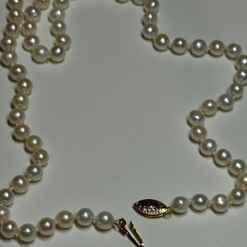 14K Yellow Gold Freshwater Pearl Necklace Length 30 Inch