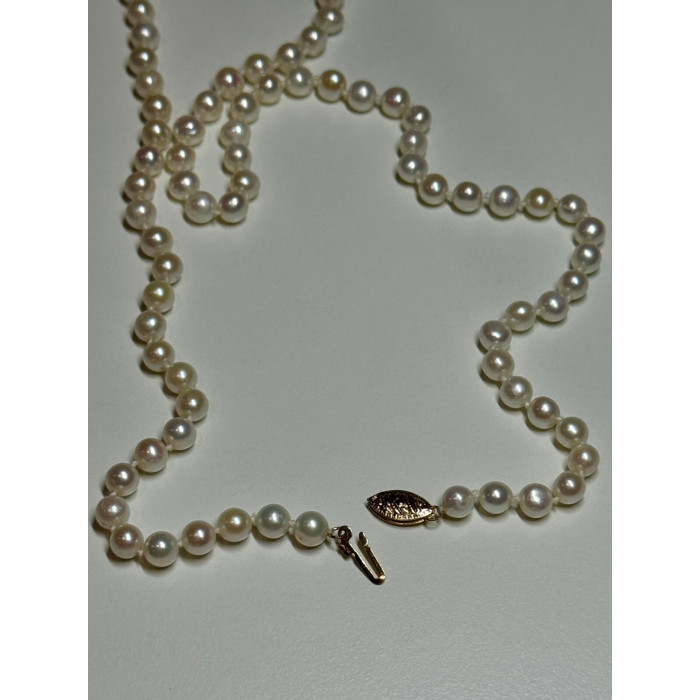 14K YELLOW GOLD FRESHWATER PEARL NECKLACE LENGTH 30 INCH